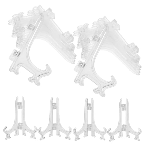 HOMSFOU 50 Stück Transparente Mini Staffelei Kunststoff Bildhalter Robust Vielseitig für Kleine Bilder Teller Fotos Tischdekoration Büro und Zuhause von HOMSFOU