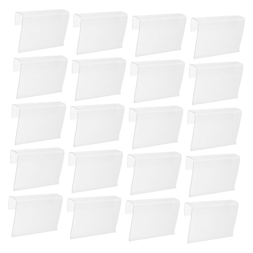 HOMSFOU 50 Stück Transparente PVC Regal etikettenhalter Wiederverwendbare Kabel klammern für Supermarkt Einzelhandel und Lager Einfache Anbringung an Drahtregalen Klare Sichtbarkeit der von HOMSFOU