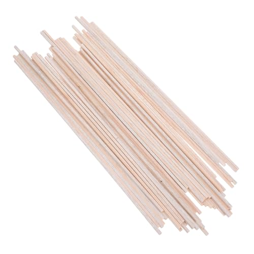 HOMSFOU 50 Stück Unbehandelte Balsaholzplatten, Stäbe, Holzdübelstangen, Quadratische Lindenholzplatten, Holzbastelbedarf Für Bastelarbeiten, Diy-projekte, Beige, 30 Cm von HOMSFOU