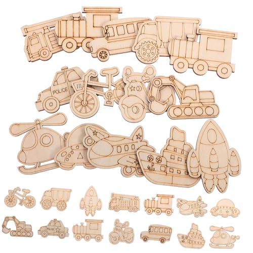 HOMSFOU 50 Stück Unbehandelte Holzfahrzeuge zum Basteln Diy Holzscheiben Fahrzeuge zum Bemalen Bastelmaterial für Unlackierte Holzfiguren für Kreative Projekte HOMSFOU 50 Stück Unbehandelte Holzfahrzeuge zum Basteln Diy Holzscheiben Fahrzeuge zum Bemalen Bastelmaterial für Unlackierte Holzfiguren für Kreative Projekte von HOMSFOU