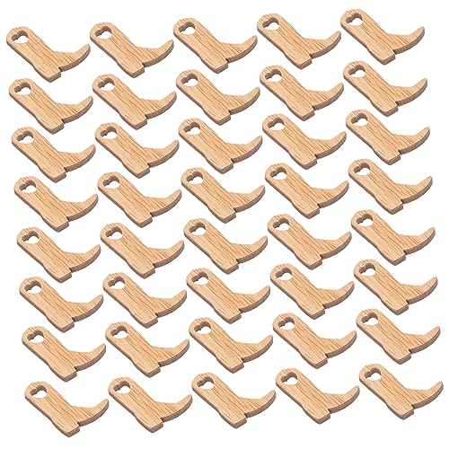 HOMSFOU 50 Stück Unlackierte Holzschneider Mini Holzstiefel Dekorationen für Hochzeiten und Partys Rustikale Cowboy Stiefel Ornamente für Diy Bastelprojekte von HOMSFOU