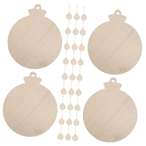 HOMSFOU 50 Stück Vorgebohrte Holzscheiben Weihnachtsdekoration Diy Holzanhänger für Festtagsdeko für Christbaum und Wandgestaltung von HOMSFOU