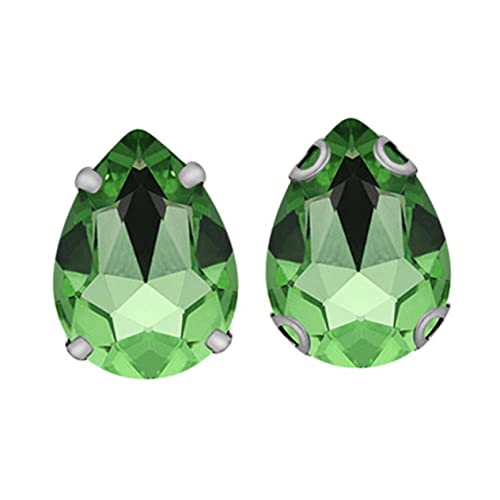 HOMSFOU 50 Stück Wasserfall Kristall Nieten Teardrop Form Strasssteine zum Aufnähen für Schuhe und Bekleidung Leicht Grün Elegant und von HOMSFOU