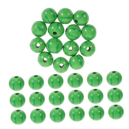 HOMSFOU 50 Stück Wassermelonenperlen Kleine Abstandshalter Runde Dekoration Holzperle Für Schmuckherstellung DIY Holzperlen Heimwerkerbedarf Dekorative Holzperlen Bastelperlen von HOMSFOU