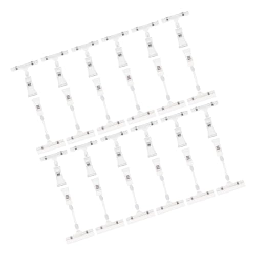 HOMSFOU 50 Stück Werbeclip Preisschildhalter für Geschäfte Preisschilder drehbare Preisschild-Clips Preisständer doppelseitige Schilderklammern Abs Transparent von HOMSFOU