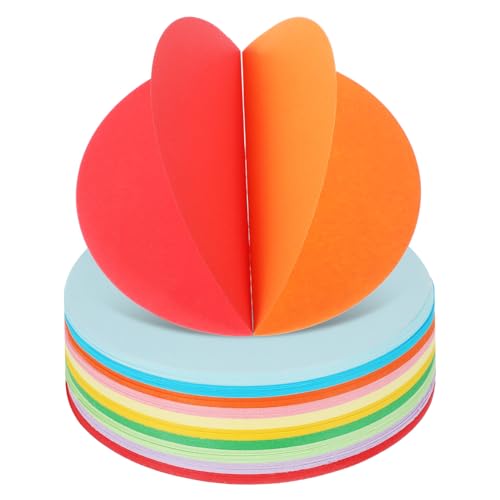HOMSFOU 500 Blatt buntes Faltpapier Pastell Formen aus Tonpapier Kreis Papier Kreise Papierhandwerk Dekoratives Faltpapier druckpapier masse origami papier selber machen Pappkreis von HOMSFOU