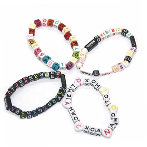 HOMSFOU 500 Stück Acryl Buchstabenperlen für Armband DIY Schmuckherstellung Bunte Alphabetperlen Kinderfreundlich Robust zum Basteln von Halsketten und Armbändern von HOMSFOU