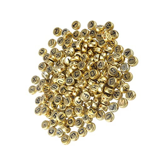 HOMSFOU 500 Stück Acryl Buchstabenperlen mit DIY Schmuckzubehör für Armbänder Halsketten Basteln Zubehör Goldene und Schwarze Druckbuchstaben Lose Perlen für Kreative Handarbeiten HOMSFOU 500 Stück Acryl Buchstabenperlen mit DIY Schmuckzubehör für Armbänder Halsketten Basteln Zubehör Goldene und Schwarze Druckbuchstaben Lose Perlen für Kreative Handarbeiten von HOMSFOU