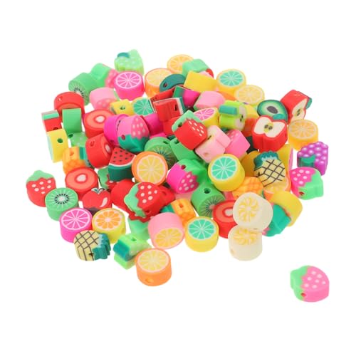 HOMSFOU 500 Stück Armband Schnurperlen Frucht Charms Anhänger Für Ohrringe Früchte Herz Tonperlen Polymer Perlen Für Armbänder DIY Perlen Zur Schmuckherstellung Fruchtscheiben von HOMSFOU