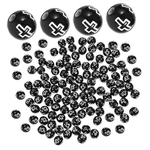 HOMSFOU 500 Stück Perlen Schmuckzubehör für Bausätze Armbänder Schüttgut Reize groß bastelzeug hand schmuck kügelchen fensterpolster Handwerk Perlen machen Halskette lose Perle Acryl Black von HOMSFOU