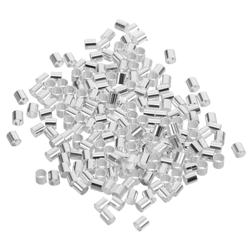 HOMSFOU 500 Stück Positionierungsrohr aus Kupfer Quetschperlen für die Schmuckherstellung Crimp-Rohrperlen Säulenabstandsperlen Silver von HOMSFOU