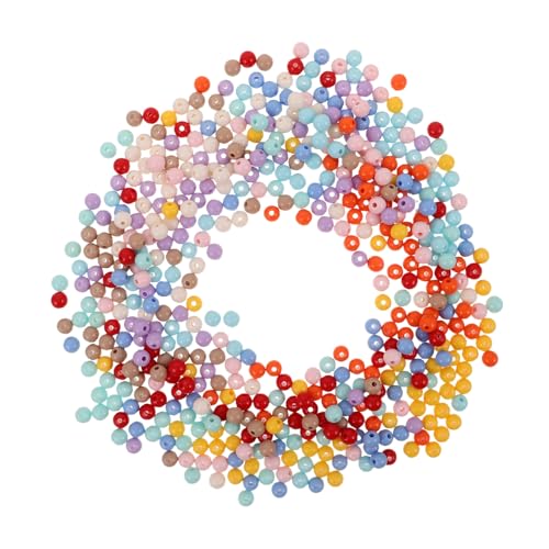 HOMSFOU 500 Stück Runde Acrylperlen Bunte Solide Spacer Beads Großes für Schmuckherstellung DIY Armbänder Halsketten Handyketten Bastelzubehör Leicht und Vielseitig von HOMSFOU