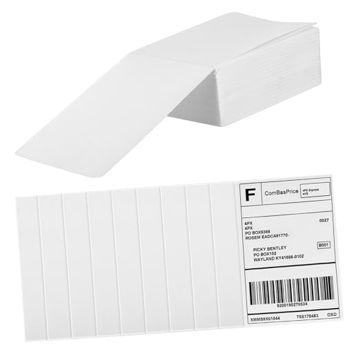 HOMSFOU 500 Stück selbstklebende Adressetiketten Versandetiketten Maschine klebrig 4x6 Thermoetiketten Glänzend Papier für Thermodrucker thermisches Etikett Express-Etikett von HOMSFOU