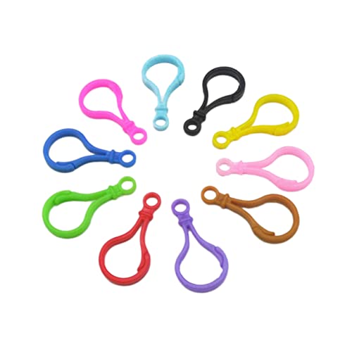HOMSFOU 50Stücke Candy Farben Acryl Schlüsselring Clips DIY Zubehör für Taschen Rucksack und Handwerk Kunststoffverschlüsse für Projekte Partygeschenk von HOMSFOU