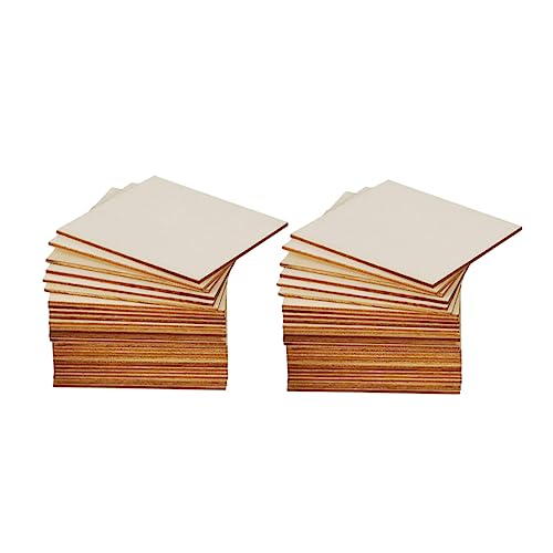 HOMSFOU 50Stücke Unbehandelte Holzscheiben Blanko Holzstücke für DIY Bastelprojekte Malerei Untersetzer Dekoration und Schulhandwerk von HOMSFOU