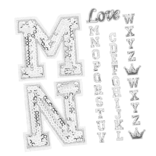 HOMSFOU 56 Stück Aufnäher Mit Buchstabenstickerei Stichflicken Zum Aufbügeln Mit Einem Handtuch Bestickter Buchstabenaufnäher Nähen Zum Aufbügeln Buchstaben Für Strümpfe Pailletten Silver HOMSFOU 56 Stück Aufnäher Mit Buchstabenstickerei Stichflicken Zum Aufbügeln Mit Einem Handtuch Bestickter Buchstabenaufnäher Nähen Zum Aufbügeln Buchstaben Für Strümpfe Pailletten Silver von HOMSFOU