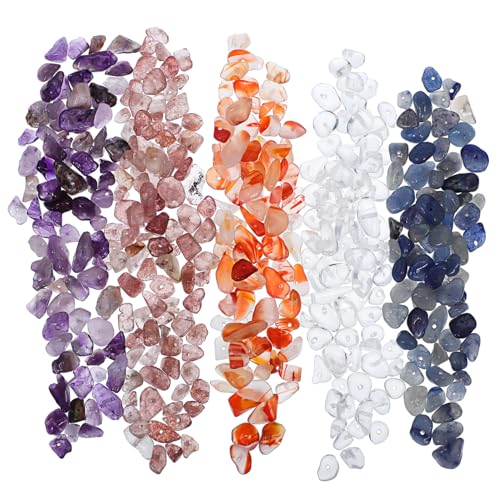 HOMSFOU 5Er-Pack Kiesperlen Schmuck Natursteinperlen für Armbänder natürliche Edelsteinperlen Ornamente Bastelperlen mit Löchern Chip-Perlen unregelmäßige Edelsteine Chip -Steinperlen HOMSFOU 5Er-Pack Kiesperlen Schmuck Natursteinperlen für Armbänder natürliche Edelsteinperlen Ornamente Bastelperlen mit Löchern Chip-Perlen unregelmäßige Edelsteine Chip -Steinperlen von HOMSFOU
