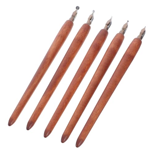 HOMSFOU 5Er Set Stift Füller handgeschnitzte Stempel Dekoration zeichnen Füllfederhalter zum Zeichnen Kalligraphie-Füllfederhalter Kalligraphie-Kits für Anfänger Holz Brown HOMSFOU 5Er Set Stift Füller handgeschnitzte Stempel Dekoration zeichnen Füllfederhalter zum Zeichnen Kalligraphie-Füllfederhalter Kalligraphie-Kits für Anfänger Holz Brown von HOMSFOU