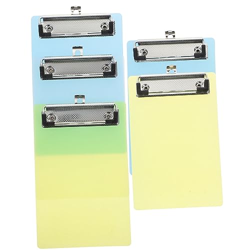 HOMSFOU 5Packung Mini Klemmbrett Clipboards Bunten Transparente Schreibbretter mit Niedrigem für Schule Büro von HOMSFOU