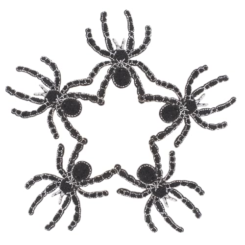 HOMSFOU 5Stücke Cartoon Spinnen Aufnäher Bestickte Spinnen Patches Zum Aufnähen Oder Bügeln Kleidung Dekoration Für DIY Projekte Gestickte Tiermotive Für Jacken von HOMSFOU