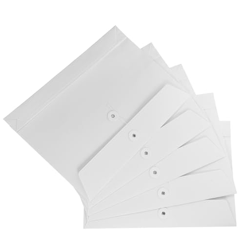 HOMSFOU 5Stücke Datei Organizer Dokumententaschen Aus Kraftpapier Praktische Aktenordner Für Schule Und Büro Umweltfreundliche Aufbewahrungstaschen Reinweiß von HOMSFOU