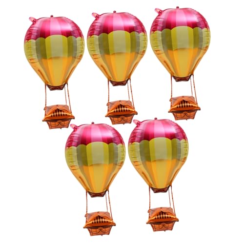 HOMSFOU 5st Heißluftballon-aluminiumfilmgas Luftballons Aus Aluminiumfolie Hochzeitsdekorationen Weihnachtsballondekoration Riesiger Heißluftballon Aus Aluminium Metall Baby Heliumtank von HOMSFOU