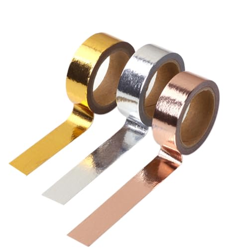 HOMSFOU 6 Rollen Dekoratives Washi Tape Selbstklebendes DIY Masking Klebeband in Rosegold Gold und Silber für Scrapbooking Geschenkverpackung und Kalendergestaltung von HOMSFOU