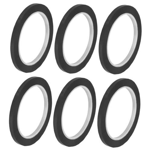 HOMSFOU 6 Rollen Flamm hemmendes Isolierband Band Masse Whiteboard-Klebeband im Klassenzimmer Gitter klebrig Bastelmarkierungsbänder Scrapbook-Bänder das Haustier Black von HOMSFOU