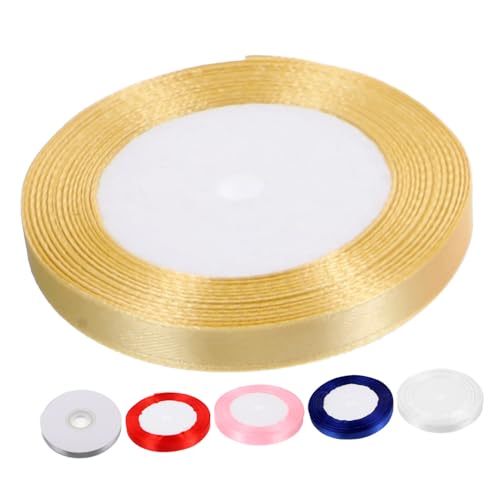 HOMSFOU 6 Rollen Geschenkband Diy Verpackungsbänder Verschiedenen Farben Rot Rosa Blau Silber Gold für Bastelarbeiten und Feste Langlebig und Einfach zu Handhaben von HOMSFOU