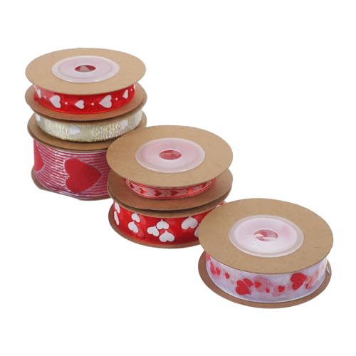 HOMSFOU 6 Rollen Liebe Druckband Verpackung Bänder zum Verpacken wickeln Herzband Geschenkbänder Herz-Design-Band Herzbänder Valentinsband Handwerksband Banddekor Polyester HOMSFOU 6 Rollen Liebe Druckband Verpackung Bänder zum Verpacken wickeln Herzband Geschenkbänder Herz-Design-Band Herzbänder Valentinsband Handwerksband Banddekor Polyester von HOMSFOU