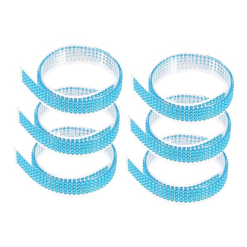 HOMSFOU 6 Rollen Selbstklebende Bohreraufkleber buntes Strassband selbstklebende Strassbänder glitzerndes Klebeband Strassstreifen auf Streifen selbstklebende Strassstreifen Acryl Blau von HOMSFOU