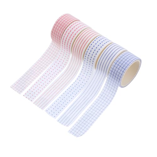HOMSFOU 6 Rollen Washi Klebebänder Kreative Druckpapier Tapes für Scrapbooking und Notizbücher Dekorative Aufkleber Eisblau und Cranberry Teiliges von HOMSFOU