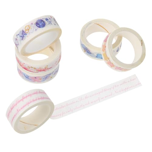 HOMSFOU 6 Rollen Washi Tape Dekorative Klebebänder mit Cartoon Mustern für Diy und Scrapbooking Handgefertigte Aufkleber für Tagebücher und Notizbücher Praktisch und Wiederverwendbar von HOMSFOU