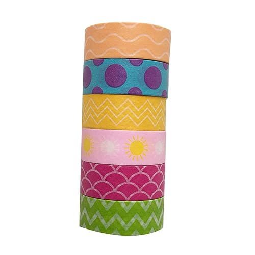 HOMSFOU 6 Rollen Washi Tape Dekoratives Klebeband Einzigartigem Design für Fotoalben Diy Projekte Geschenkverpackung und Bastelarbeiten Gemischte Stile HOMSFOU 6 Rollen Washi Tape Dekoratives Klebeband Einzigartigem Design für Fotoalben Diy Projekte Geschenkverpackung und Bastelarbeiten Gemischte Stile von HOMSFOU