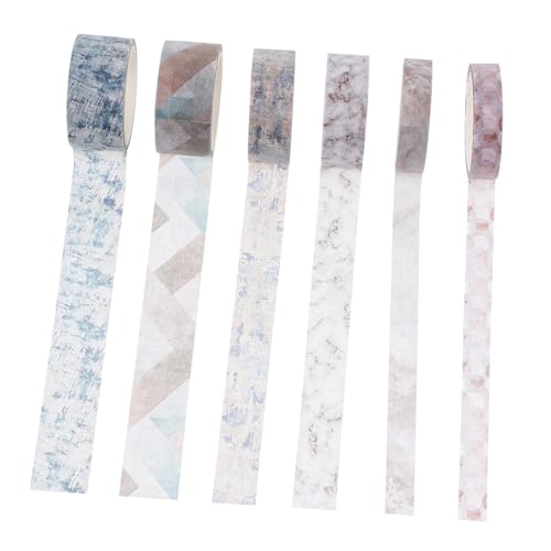 HOMSFOU 6 Rollen Washi Tape Set Dekoratives Masking Tape für Diy Handwerk Scrapbooking Planer und Journals Selbstklebendes Klebeband Verschiedenen Designs von HOMSFOU