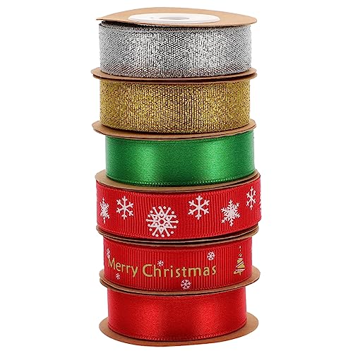 HOMSFOU 6 Rollen Weihnachtsschleifen Dekorative Geschenkband für Weihnachtsbaum Bastelprojekte und Geschenkverpackungen Langlebig und Einfach zu Handhaben für Festliche Dekorationen HOMSFOU 6 Rollen Weihnachtsschleifen Dekorative Geschenkband für Weihnachtsbaum Bastelprojekte und Geschenkverpackungen Langlebig und Einfach zu Handhaben für Festliche Dekorationen von HOMSFOU