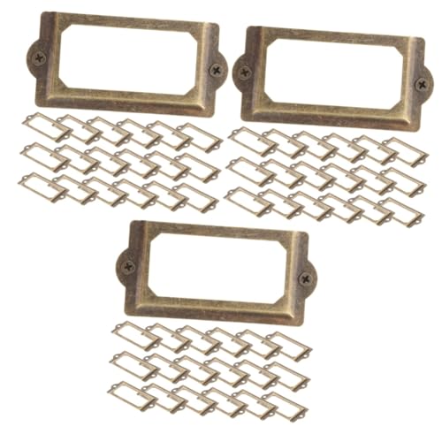 HOMSFOU 6 Sätze Dekorationsrahmen Griff Antiquität Gruß Inhaber Etikett Schublade Halter Eisen von HOMSFOU