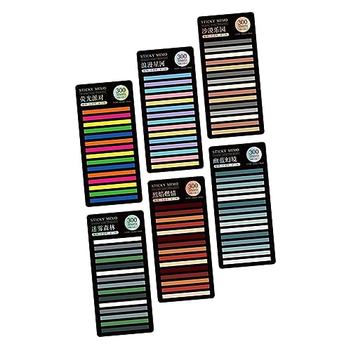 HOMSFOU 6 Sätze Sticky Strips Lesezeichen Haftnotizen Transparente Index Tabs Praktische Lesehilfen für Notizen Hervorheben von Wichtigen Sätzen für Schule Büro von HOMSFOU