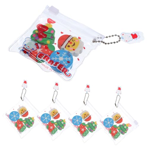 HOMSFOU 6 Sätze Teiliges Weihnachts Mini Radiergummi mit Cartoon Motiven Niedlich und Praktisch für Täglichen Gebrauch als Schulzubehör und für Freunde von HOMSFOU
