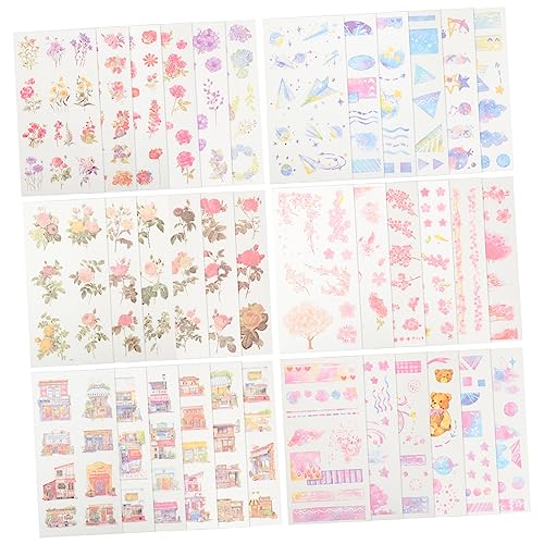 HOMSFOU 6 Sätze Washi Tape Set für Handarbeit Teiliges Set mit Dekorativen Aufklebern für Scrapbooking Diy Projekte und Persönliche Journals für Langlebige Anwendungen von HOMSFOU