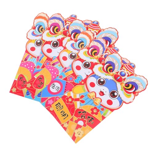 HOMSFOU 6 Stück 2025 Glückliche Geldtasche Hongbao-kartenumschlag Chinesische Hong Bao Rote Geldumschläge Rotes Paket Hong Bao Chinesischer Glücksumschlag Neujahr Geldbeutel Papier von HOMSFOU
