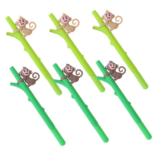 HOMSFOU 6 Stück Affenstift Radiergummi Gelschreiber Schwarz Panda-briefpapier Büro Stifte Für Tagebuch Kugelschreiber Nachfüllungen Für Gelstifte Schwarzer Stift Süße Stifte Koala Plastik von HOMSFOU