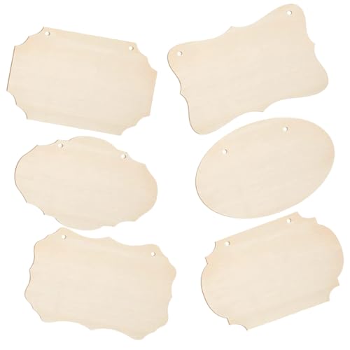 HOMSFOU 6 Stück Blanko Holzschilder zum Basteln Diy Hängende Holztafeln Unlackierte Holzplatten für Kreative Handarbeiten und Persönliche Dekoration HOMSFOU 6 Stück Blanko Holzschilder zum Basteln Diy Hängende Holztafeln Unlackierte Holzplatten für Kreative Handarbeiten und Persönliche Dekoration von HOMSFOU