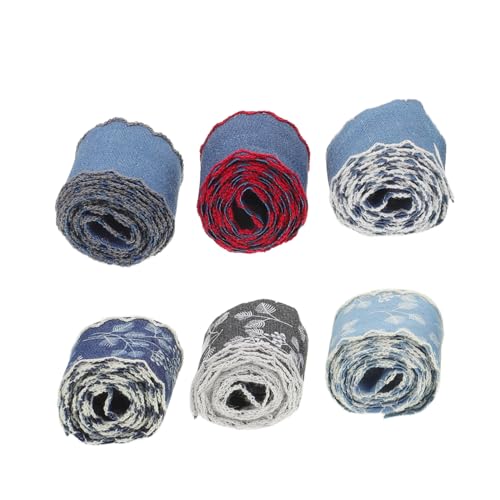 HOMSFOU 6 Stück Denim Besatzstoff Jeansstoff Natürliche Spitze Bastelband Jeansband Zum Basteln Ösen Spitzenband Denim Zubehör Jeans Haar Nähzubehör Häkelband HOMSFOU 6 Stück Denim Besatzstoff Jeansstoff Natürliche Spitze Bastelband Jeansband Zum Basteln Ösen Spitzenband Denim Zubehör Jeans Haar Nähzubehör Häkelband von HOMSFOU