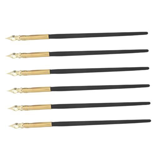 HOMSFOU 6 Stück Dip-stift Malerei Kalligrafiestift Füllfederhalter Zum Zeichnen Stifte Zum Zeichnen Von Strichen Künstlerischer Zeichenstift Kalligraphie Dip Stift Golden Metall von HOMSFOU
