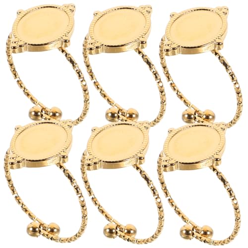 HOMSFOU 6 Stück Diy Ring Blank Teiliges Verstellbares Ringrohling für Schmuckherstellung für Gestaltung Einzigartiger Ringe mit Harz und Dekorationen HOMSFOU 6 Stück Diy Ring Blank Teiliges Verstellbares Ringrohling für Schmuckherstellung für Gestaltung Einzigartiger Ringe mit Harz und Dekorationen von HOMSFOU