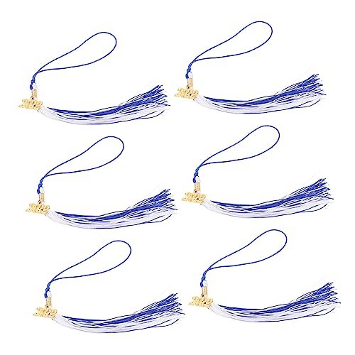 HOMSFOU 6 Stück Doktorhut Quaste Und Halskette mit Abschlusskappe Senior Grad Hüte Zubehör Graduiertenkapitelle Dekoration Abschluss hängende Dekorationen Polyester Blue von HOMSFOU