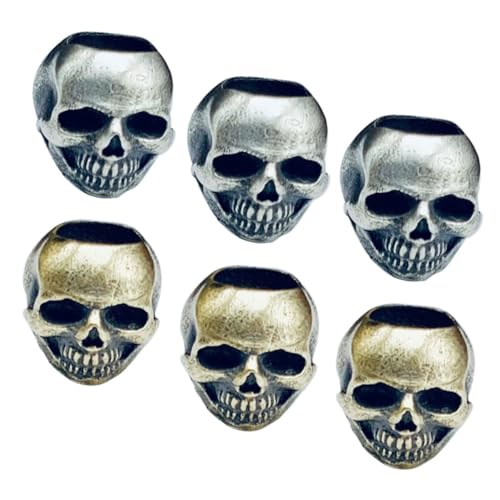 HOMSFOU 6 Stück Gothic Schädelperlen aus Messing Lose Halloween Perlen für Armbänder Schmuckherstellung Spacer Perlen für Freundschaftsarmbänder und Schlüsselanhänger HOMSFOU 6 Stück Gothic Schädelperlen aus Messing Lose Halloween Perlen für Armbänder Schmuckherstellung Spacer Perlen für Freundschaftsarmbänder und Schlüsselanhänger von HOMSFOU