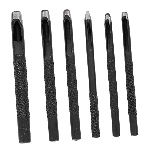 HOMSFOU 6 Stück Gürtelschlag Loch Puncher Schnalle Professional Werkzeug Taille Schläge Stahl Schwarz von HOMSFOU