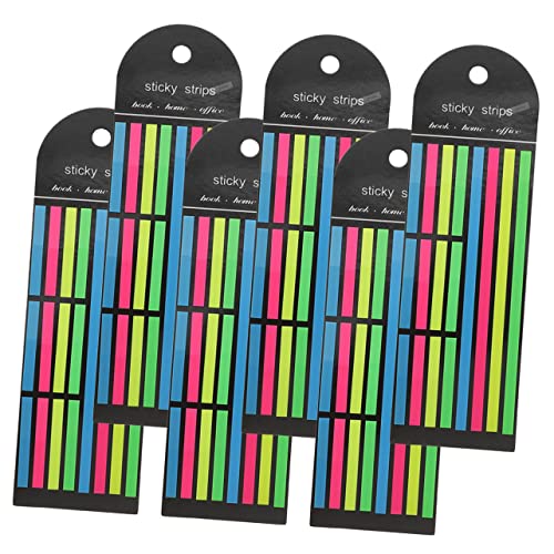 HOMSFOU 6 Stück Haftmarker Bunte Lese Tabs für Bücher Selbstklebende Indexstreifen Praktische Lesehilfen für Schule und Büro Annotierende Markierungsstreifen Kurze Lange von HOMSFOU